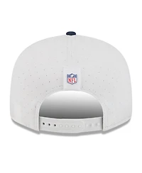 New Era Men's White/Navy New England Patriots 2025 Nfl Training Camp Split Panel 9FIFTY Snapback Hat