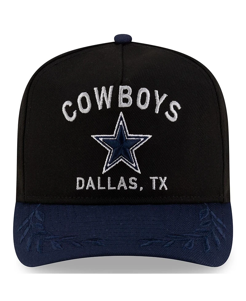 New Era Big Boys and Girls Black/Navy Dallas Cowboys 2025 Nfl Draft A-Frame 9FIFTY Snapback Hat