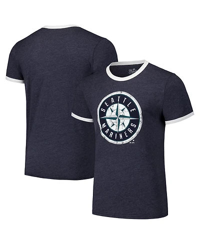 Majestic Men's Navy Seattle Mariners Ringer Tri-Blend T-Shirt