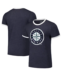 Majestic Men's Navy Seattle Mariners Ringer Tri-Blend T-Shirt