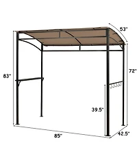 Gymax 7'x4.5' Grill Gazebo Outdoor Patio Garden Bbq Canopy Shelter Storage Hook