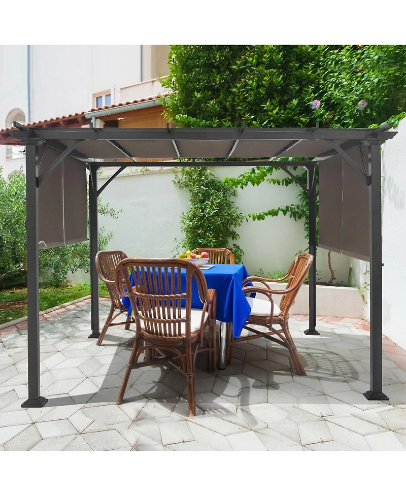 Gymax 2PCS 16x4 Ft Universal Replacement Canopy for Pergola Structure Sun Awning