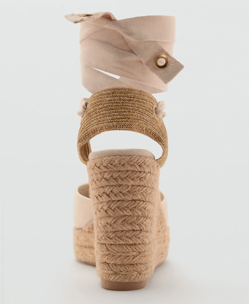 Mango Women's Combined Tied Wedges