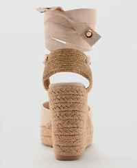 Mango Women's Combined Tied Wedges