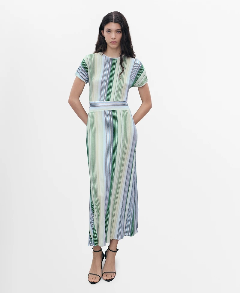 Mango Women's Woven Striped Dress