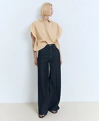Mango Women's Oversized Short-Sleeved Shirt