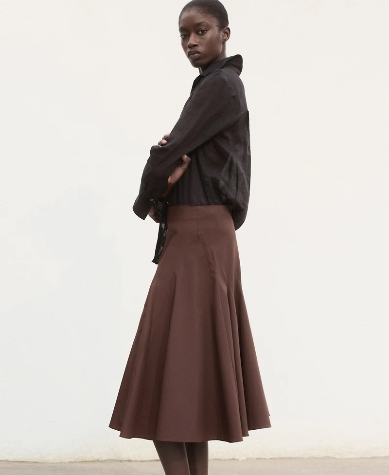 Mango Women's Pleated Midi Skirt