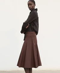 Mango Women's Pleated Midi Skirt