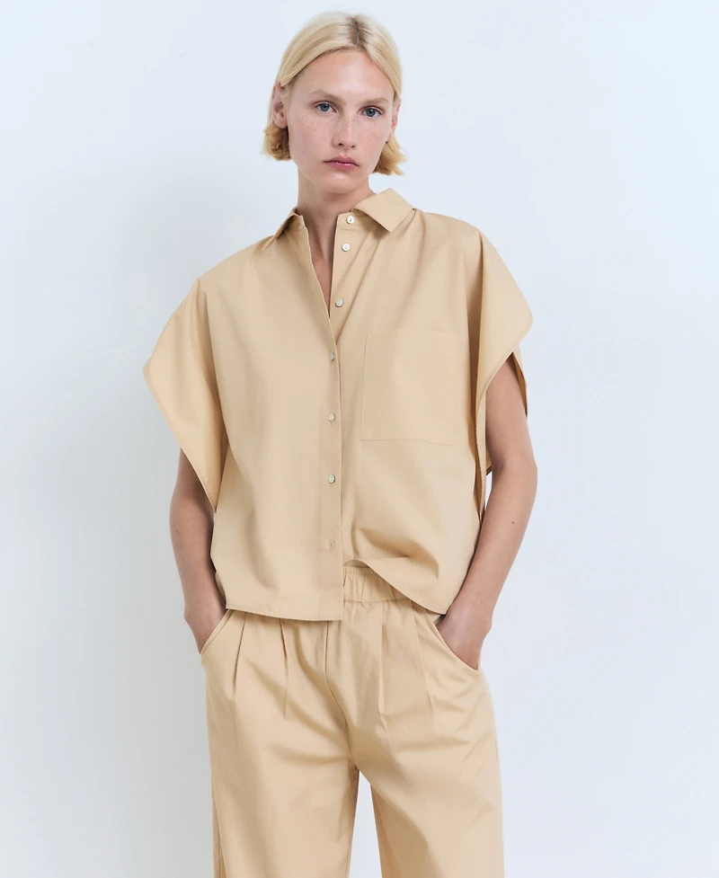 Mango Women's Straight-Cut Crop Pants