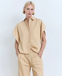 Mango Women's Straight-Cut Crop Pants