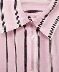 Mango Women's Striped Ramie Shirt