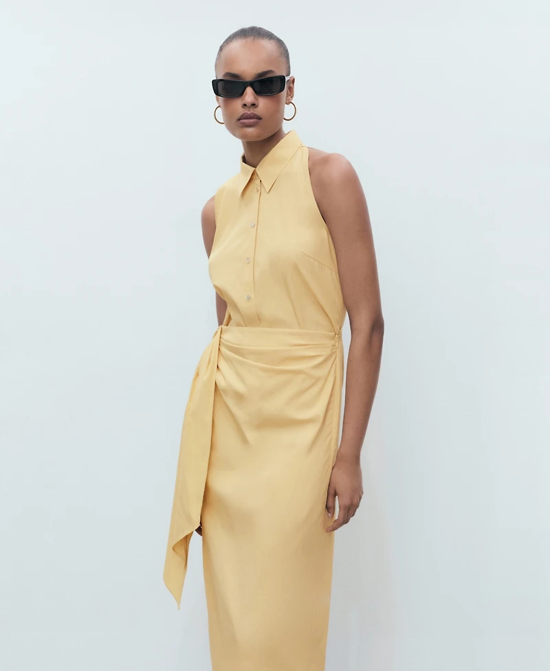 Mango Women's Knotted Shirt Dress