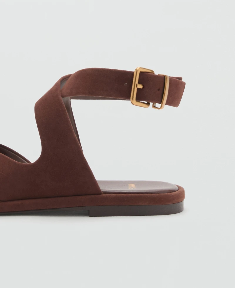 Mango Women's Suede Straps Sandals