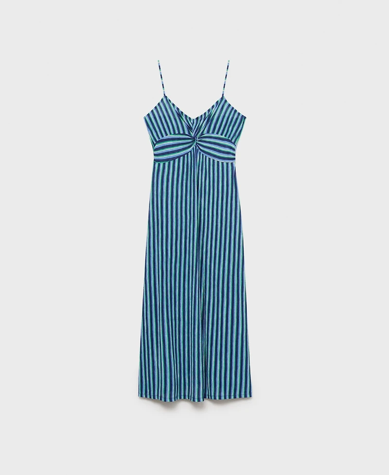 Mango Women's Striped Gathered Dress