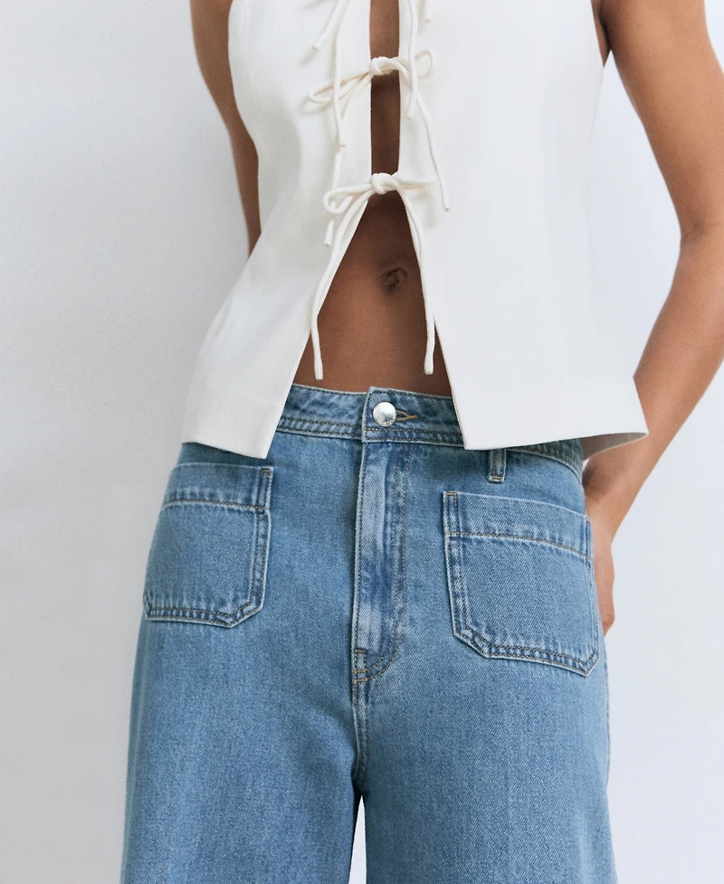 Mango Women's High-Rise Wide Leg Jeans