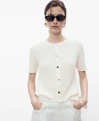 Mango Women's Short-Sleeved Knitted Cardigan