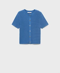 Mango Women's Short-Sleeved Knitted Cardigan