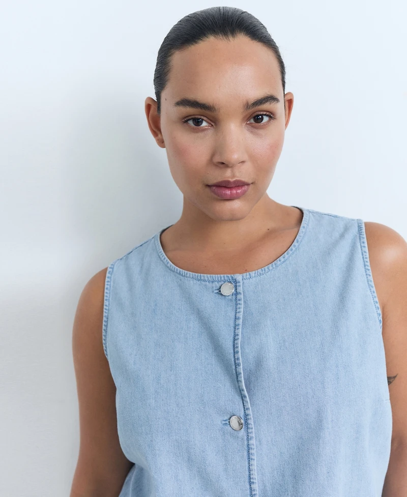 Mango Women's Buttoned Denim Gilet