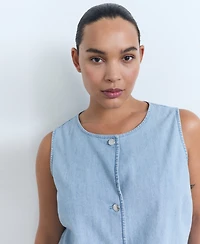 Mango Women's Buttoned Denim Gilet