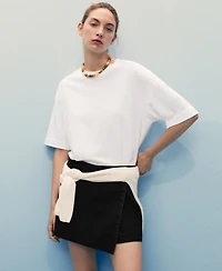 Mango Women's Wrapped Denim Skort