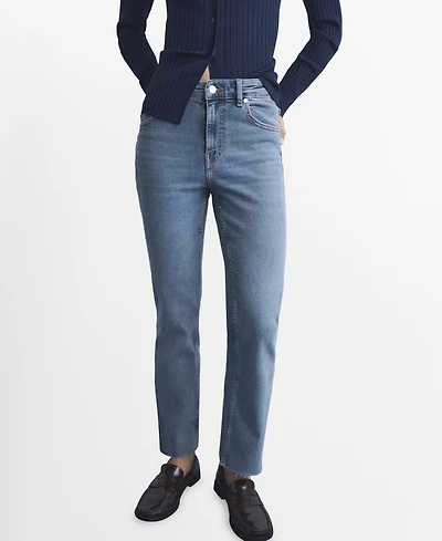 Mango Women's Sienna Flared Cropped Jeans