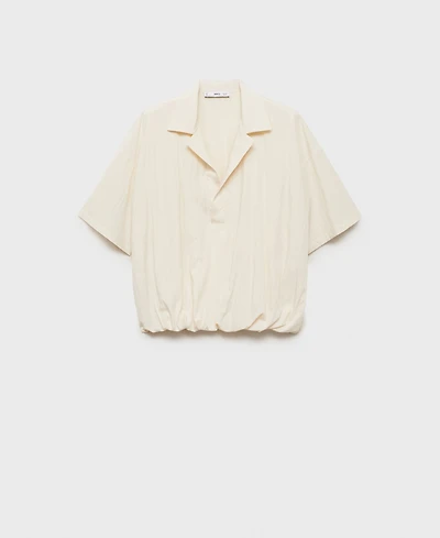 Mango Women's Crop Puffed Shirt