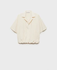 Mango Women's Crop Puffed Shirt
