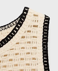 Mango Women's Floral Finishes Crochet Top