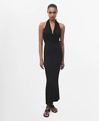 Mango Women's Draped Open-Back Dress