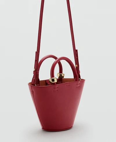 Mango Women's Metallic Detail Mini Shopper Bag