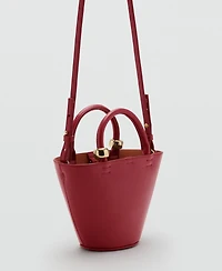 Mango Women's Metallic Detail Mini Shopper Bag