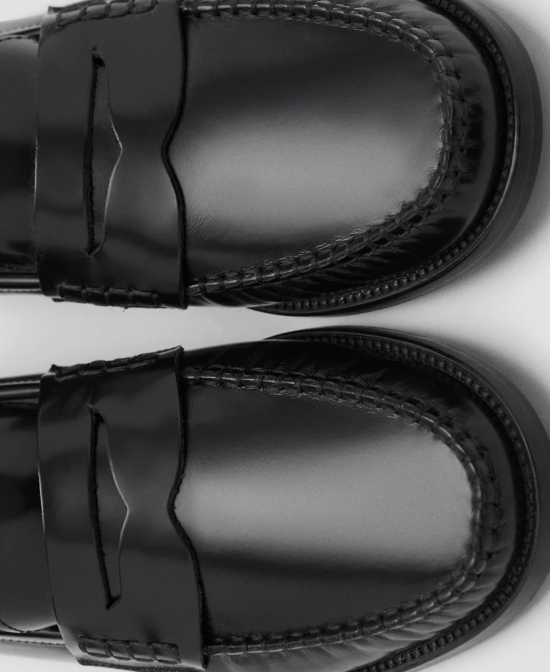 Mango Women's Gathered Leather Moccasins