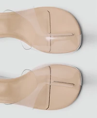 Mango Women's Transparent Vinyl Wedge Sandals