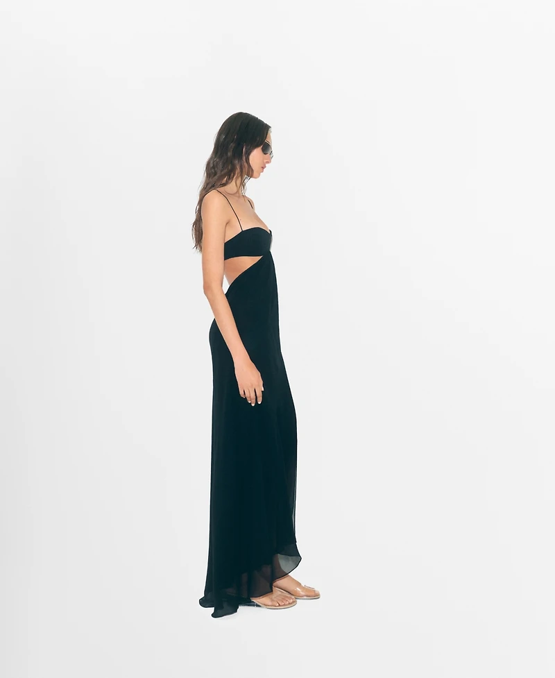Mango Women's Asymmetrical Hem and Cut-Out Dress