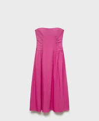 Mango Women's Strapless Midi Dress
