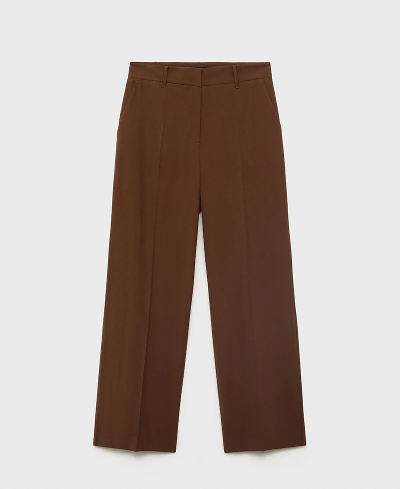Mango Women's Straight Mid-Rise Pants