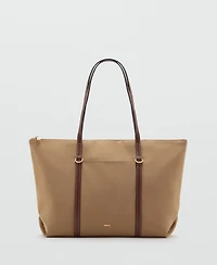 Mango Women's Double Handle Shopper Bag