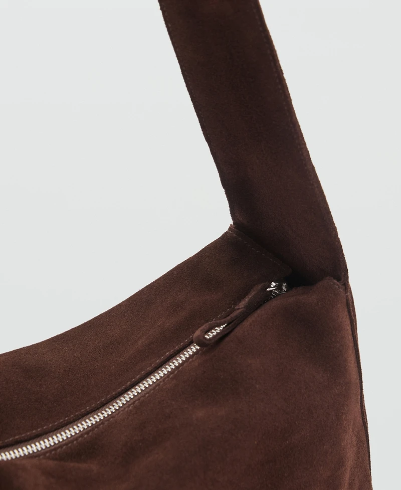 Mango Women's Suede Shoulder Bag