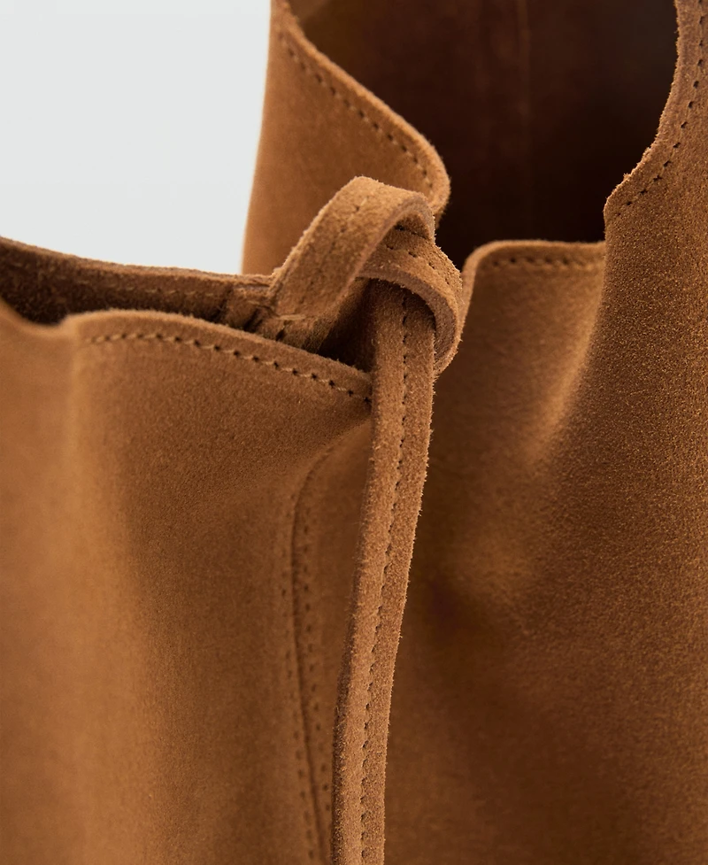 Mango Women's Suede Shopper Bag