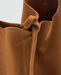 Mango Women's Suede Shopper Bag