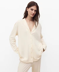Mango Women's Plain Cotton Pajama Shirt