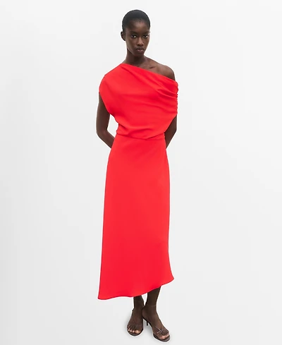 Mango Women's Asymmetrical Midi Dress