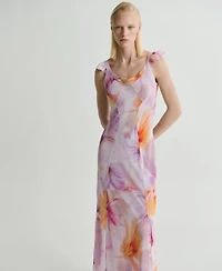 Mango Women's Ruffle Detail Floral Dress