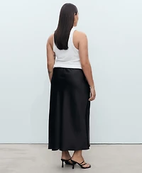 Mango Women's Satin Long Skirt