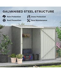 Outsunny 3.3' x 3.4' Metal Outdoor Storage Shed, Lockable,