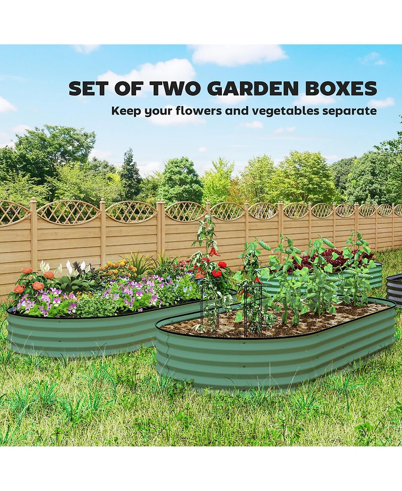 Outsunny 2PCS Raised Garden Bed, Raised Beds for Gardening,