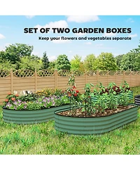 Outsunny 2PCS Raised Garden Bed, Raised Beds for Gardening,