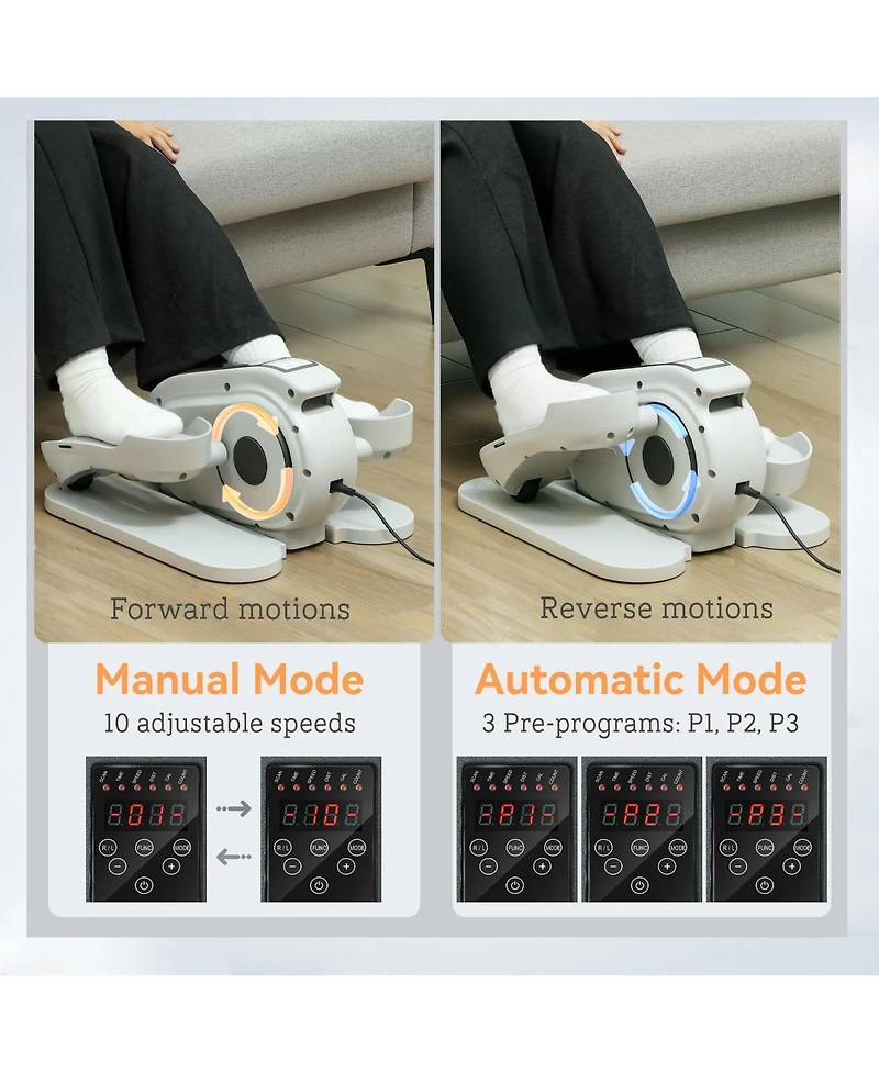Soozier Under Desk Elliptical Machine with Remote Control, 10 Speeds