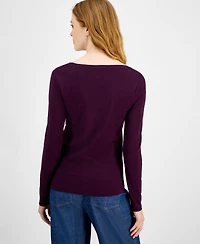 Nautica Jeans Women's Cotton Scoop-Neck Long-Sleeve T-shirt, Online Only