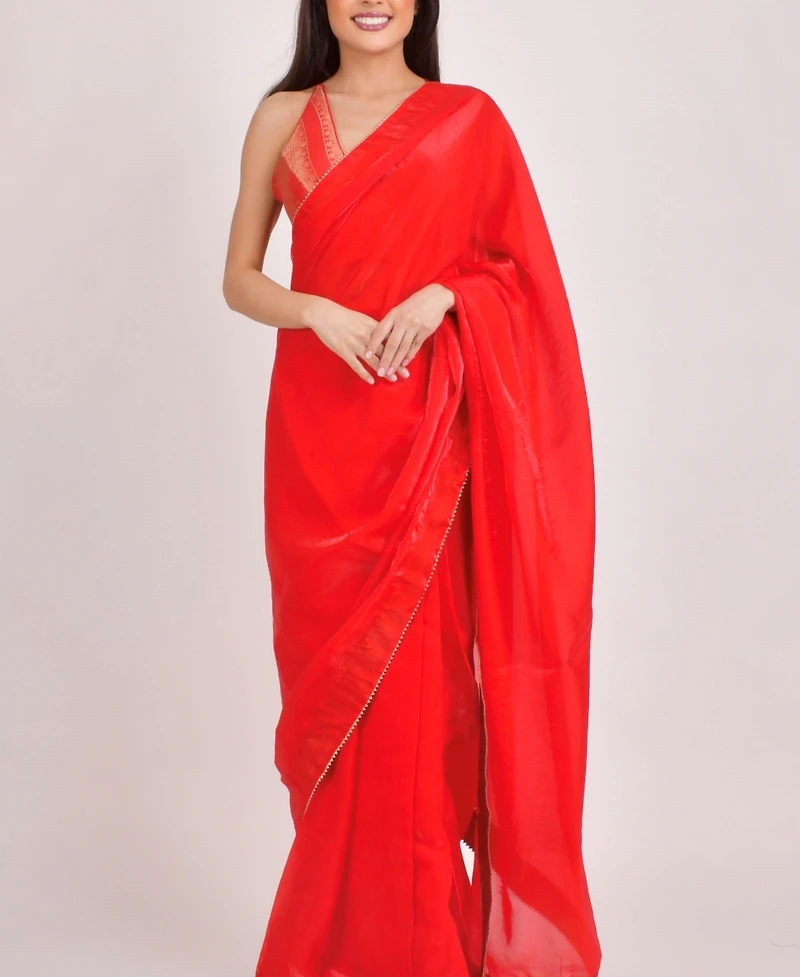 Raas Women's Jacquard Pre-Stitched Saree